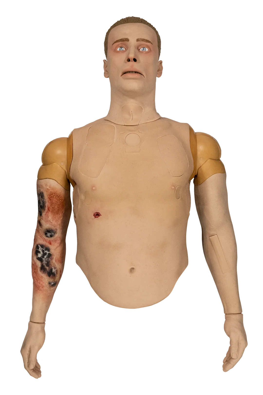 CRU-R torso detail, showing the injury site and modular limb